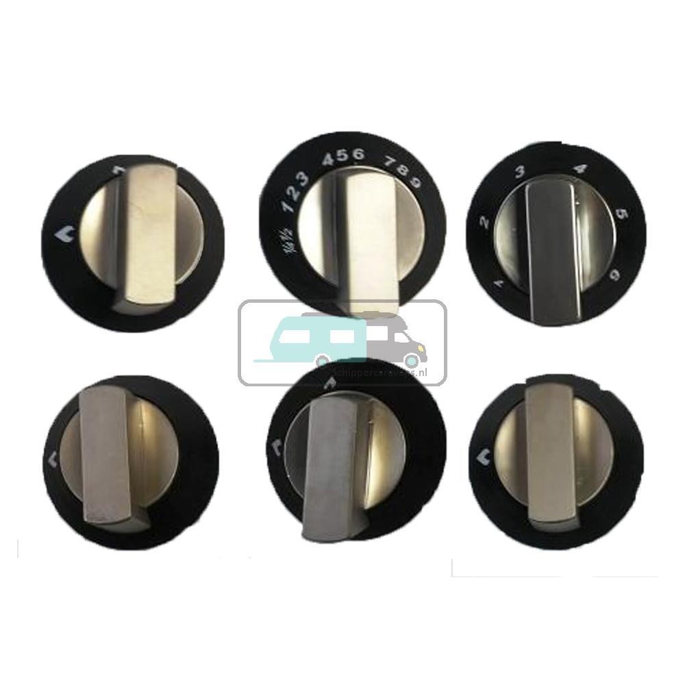 Thetford Knop Zwart/Chroom (6 stuks)