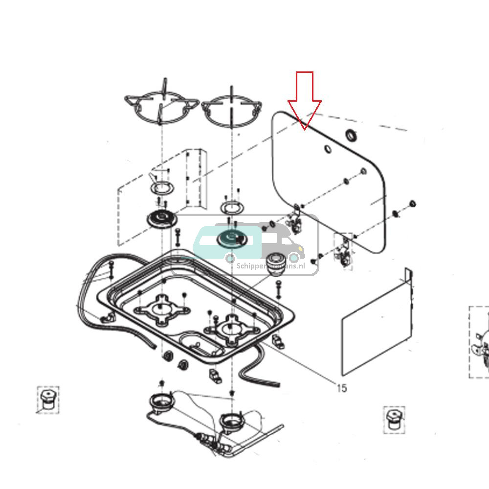 Dometic CE99 Komfoor Glasplaat