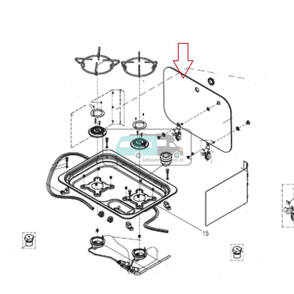 Dometic CE99 Komfoor Glasplaat