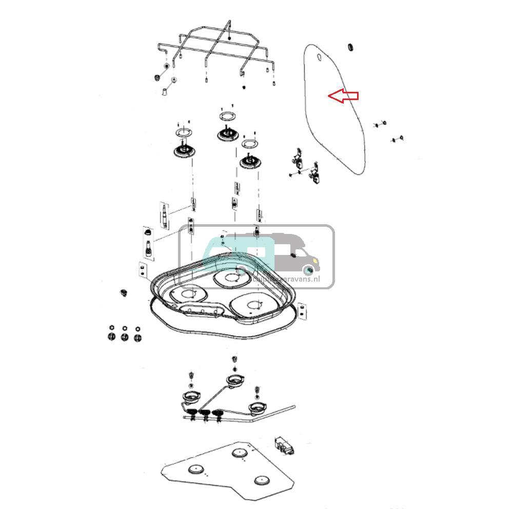 Dometic Glasdeksel CE1466