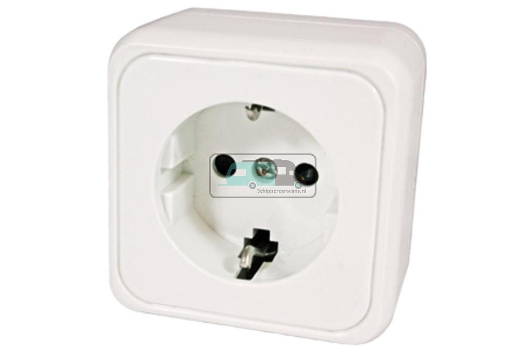 Contactdoos Enkel 230V Opbouw Wit