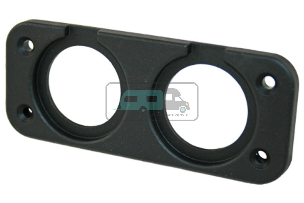 Power Line Afdekraam 2-Vaks Inbouw Zwart