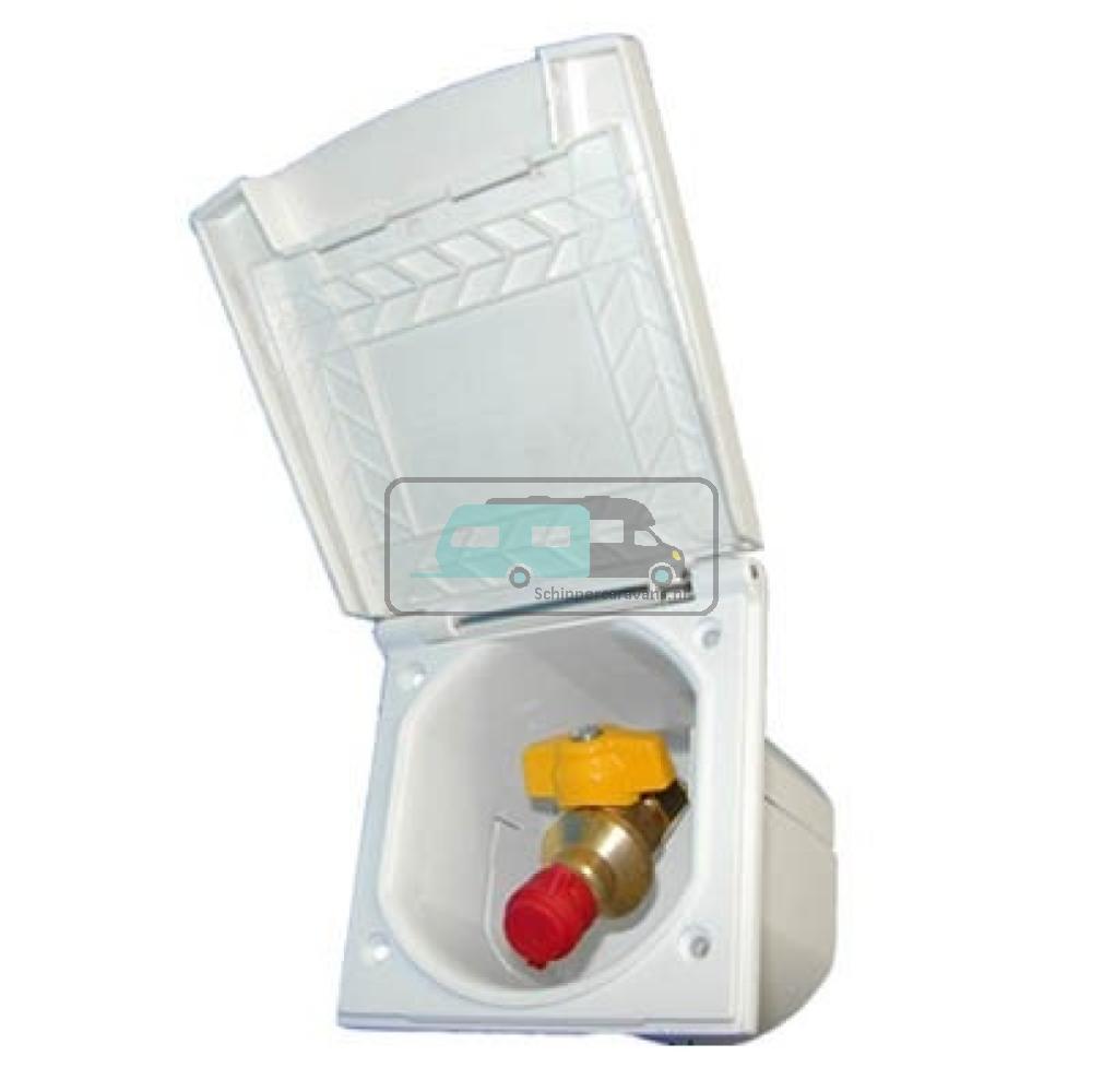 Gasinbouwdoos Vierkant met Gaskraan Wit