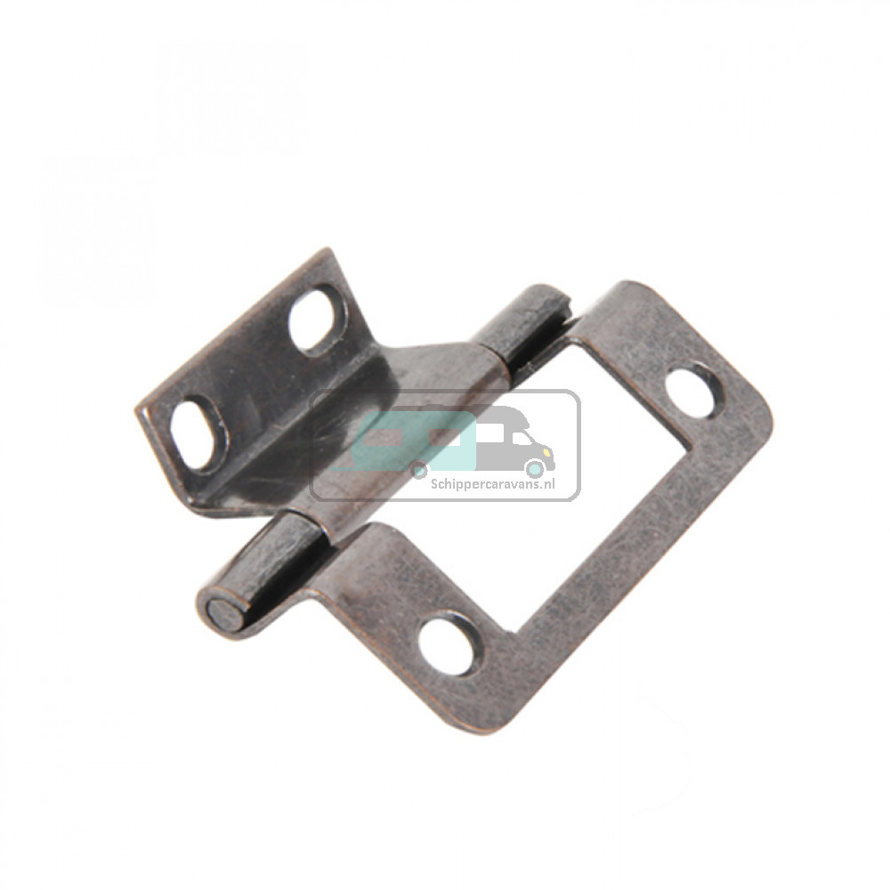 Scharnier 2-50mm brons dubbel geknikt à 2 st.