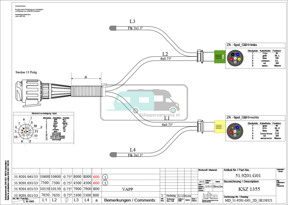 Jokon Aansluitkabel voor Opbouw Achterlicht 1937379