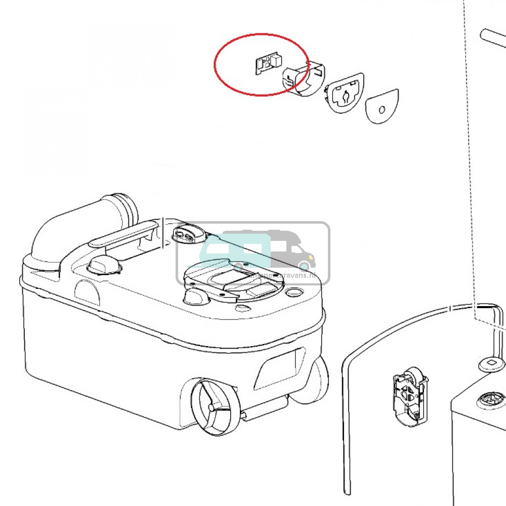 Thetford C220 Control Paneel Doorspoel Mechanisme