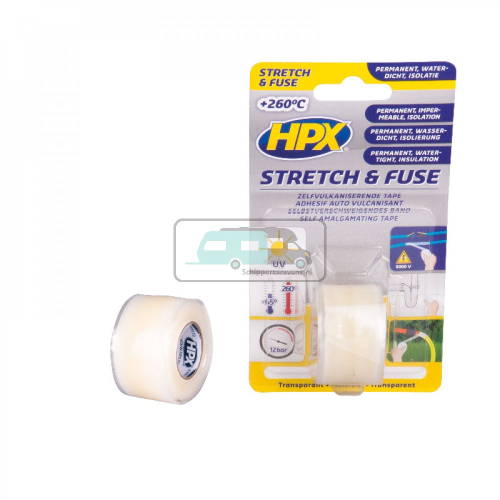 HPX Stretch & Fuse Zelfvulkaniserende Tape 1.80mtr Transparant