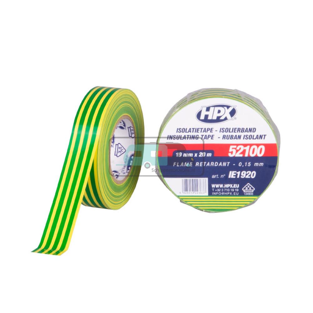 HPX PVC Isolatietape VDE 20mtrx19mm Geel/Groen