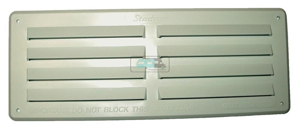 Ventilatierooster Wit opbouw 24x9cm