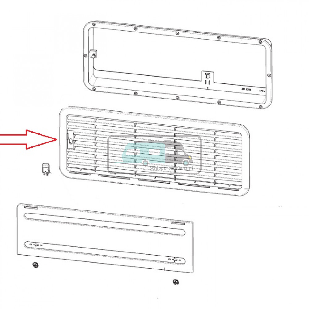 Dometic Luchtrooster Boven