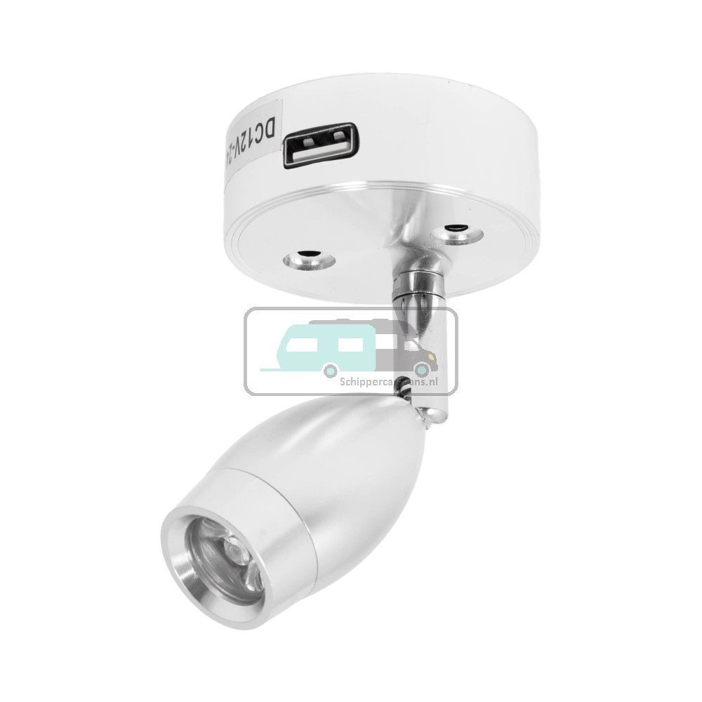 Vechline Opbouwspot Vega 3W met 2A USB