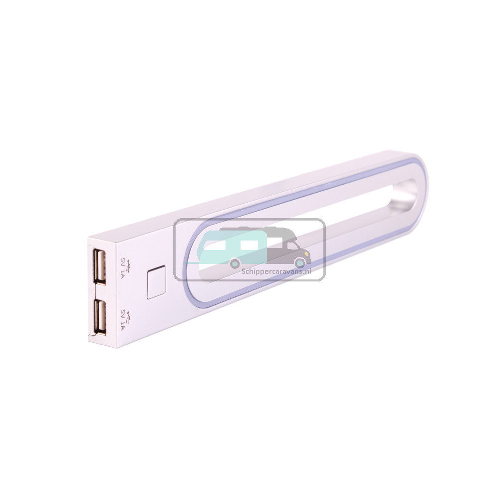 Wandlamp LED 12V/3W Zilver incl. 1x USB