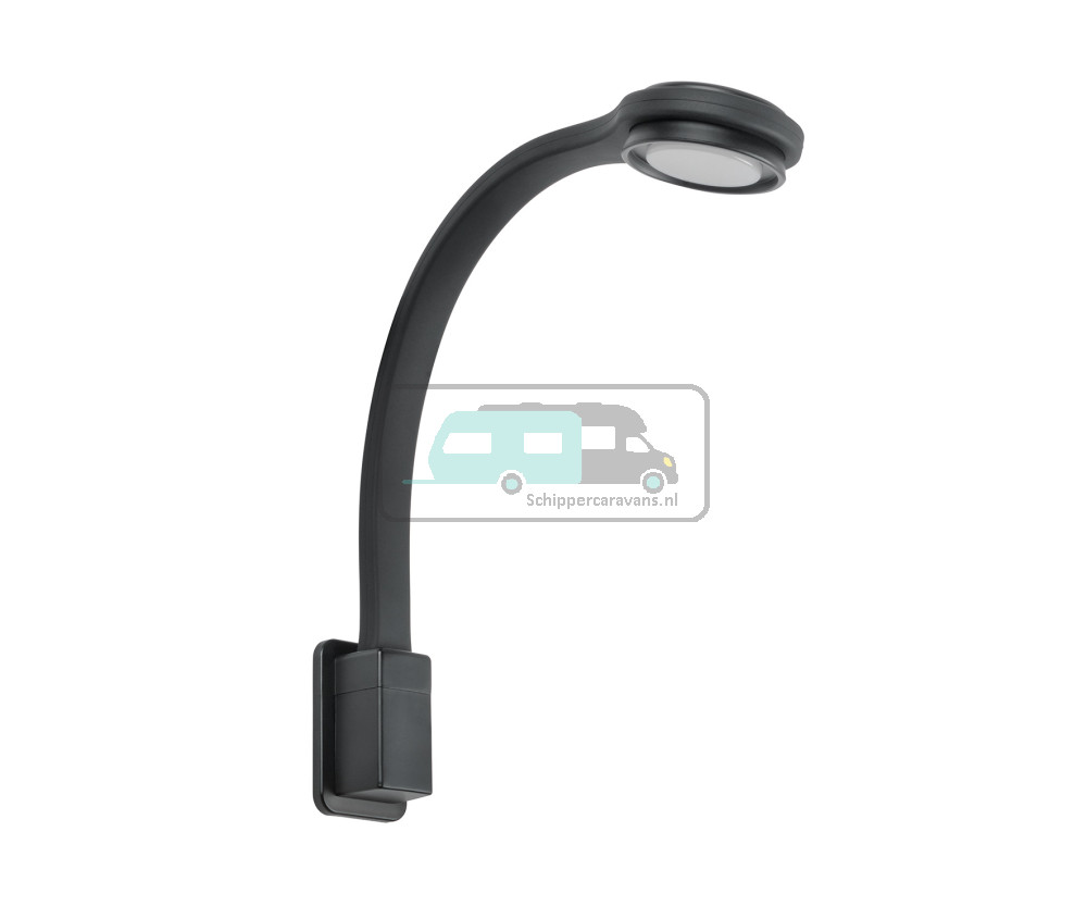 LED Lamp Zwanenhals R2 Flex Rond + USB-C Zwart