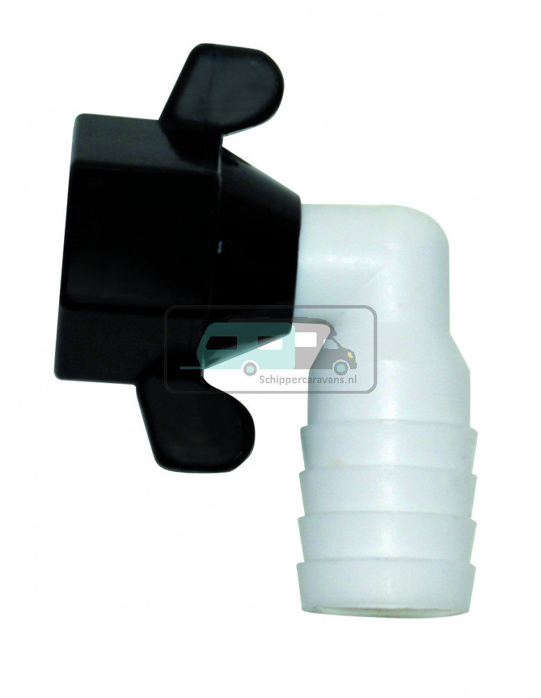 Shurflo Aansluitnippel gebogen, slangaansluiting 10mm