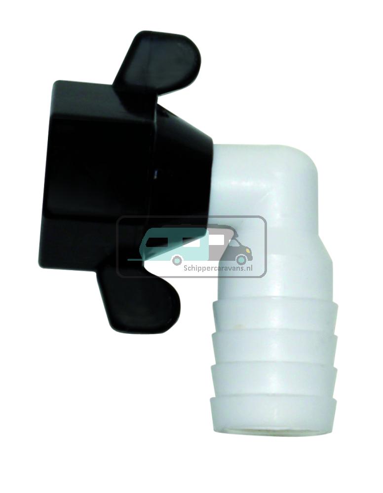 Shurflo Aansluitnippel gebogen, slangaansluiting 10mm