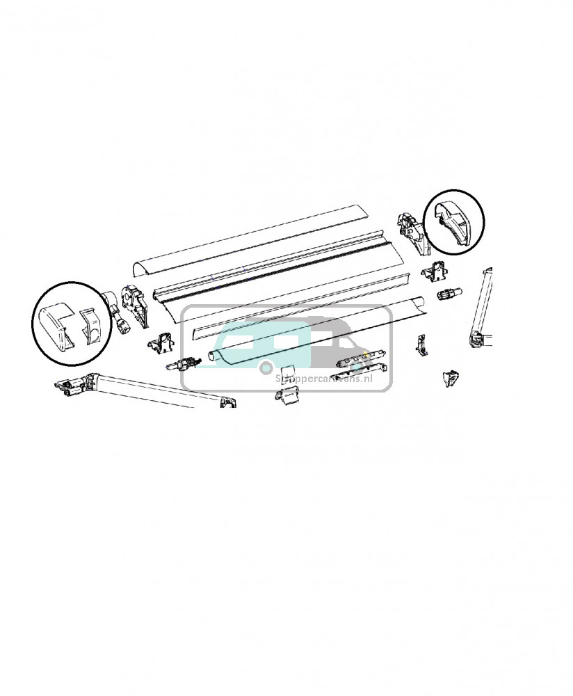 Thule eindkap Wit L+R 6200