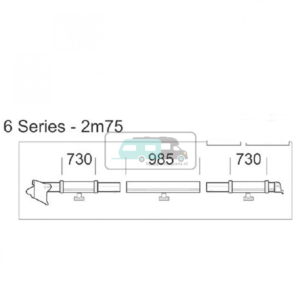 Thule clamping profile 6 series 2m75 right