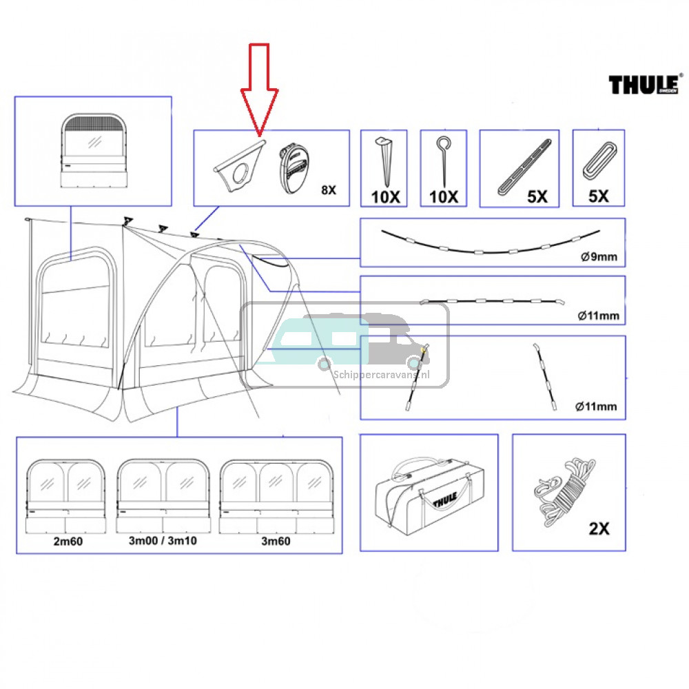 Thule QuickFit/EasyLink Fixation Pieces Lead Rail 8st.
