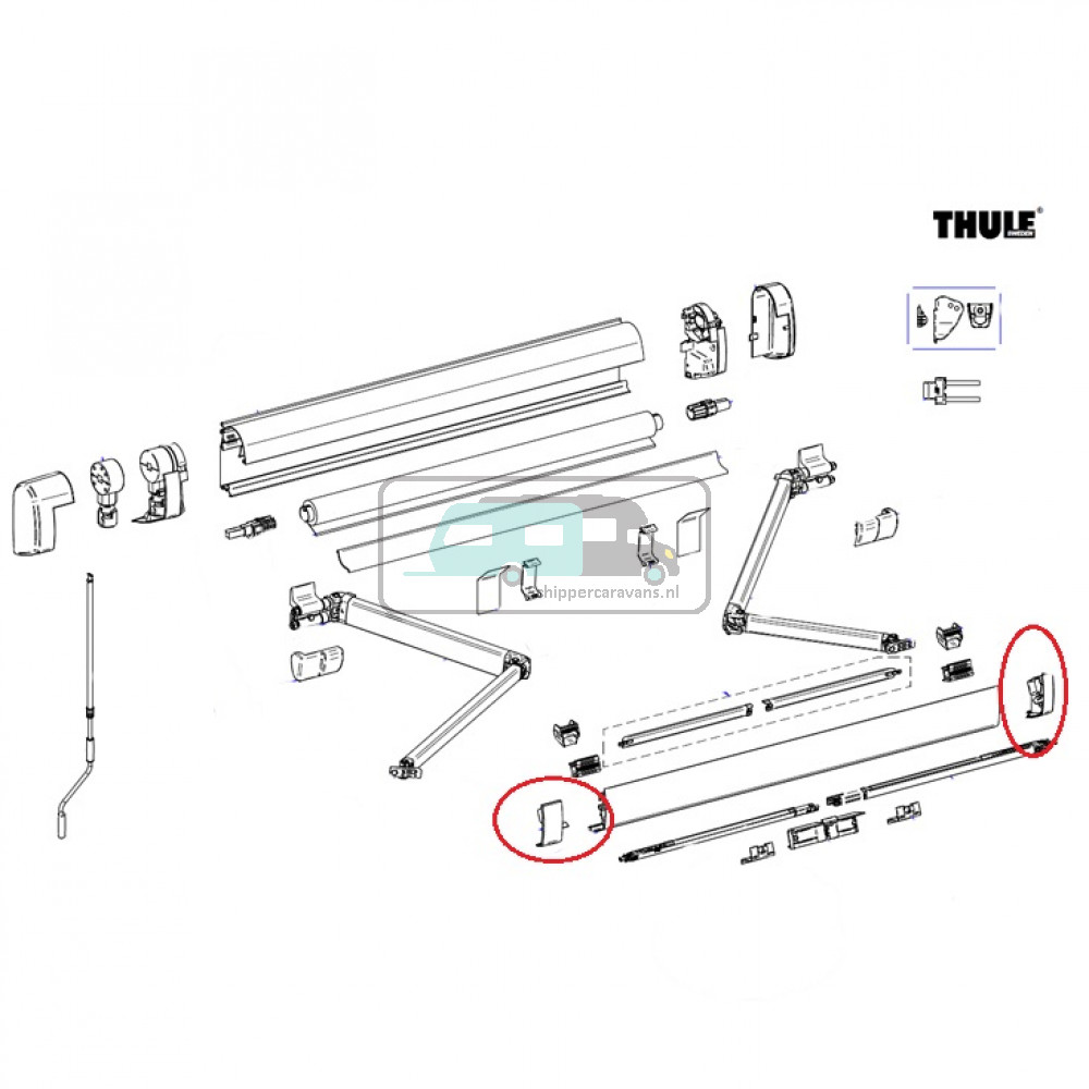 Thule Eindkap Lead Rail LH+RH 5200