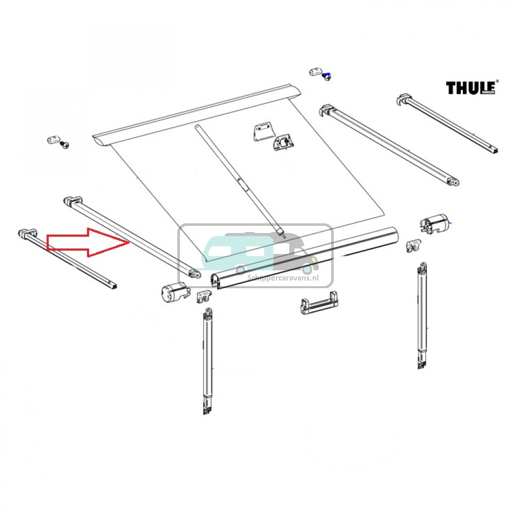 Thule Rafter Arm Assy LH 1200 3.00/3.25
