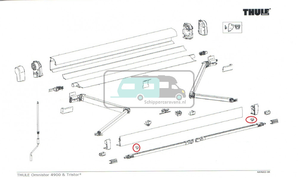 Thule Knob Support Arm Oval 4900 2st.
