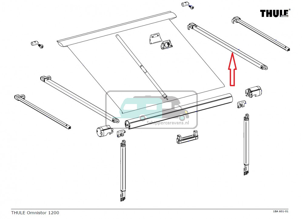 Thule Rafter Arm Assy RH 1200 3.00/3.25