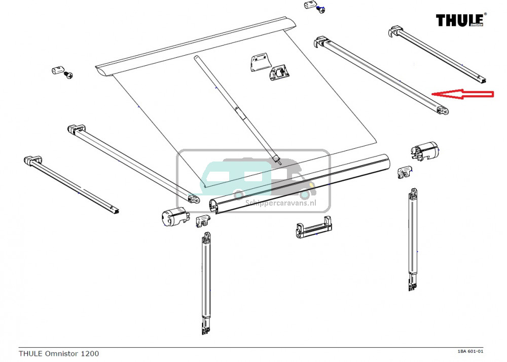 Thule Rafter Arm Assy RH 1200 2.60
