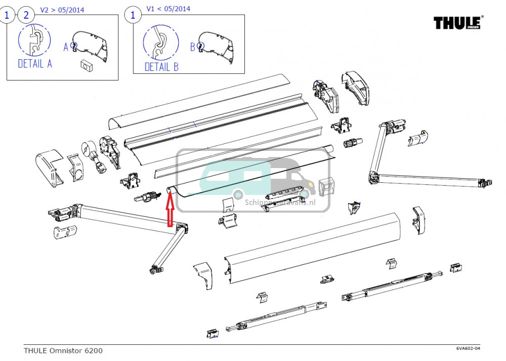 Thule roller tube D=30/6200 4,25m