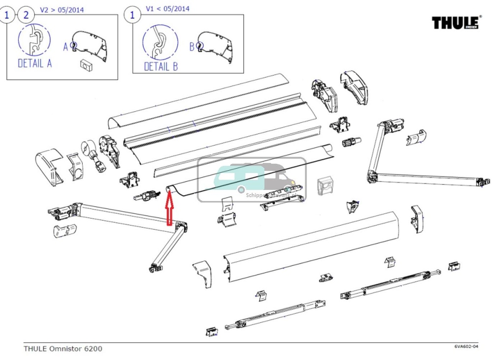 Thule roller tube D=30/6200 4,25m