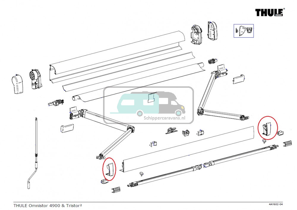 Thule Eindkap Lead Rail LH+RH 4900