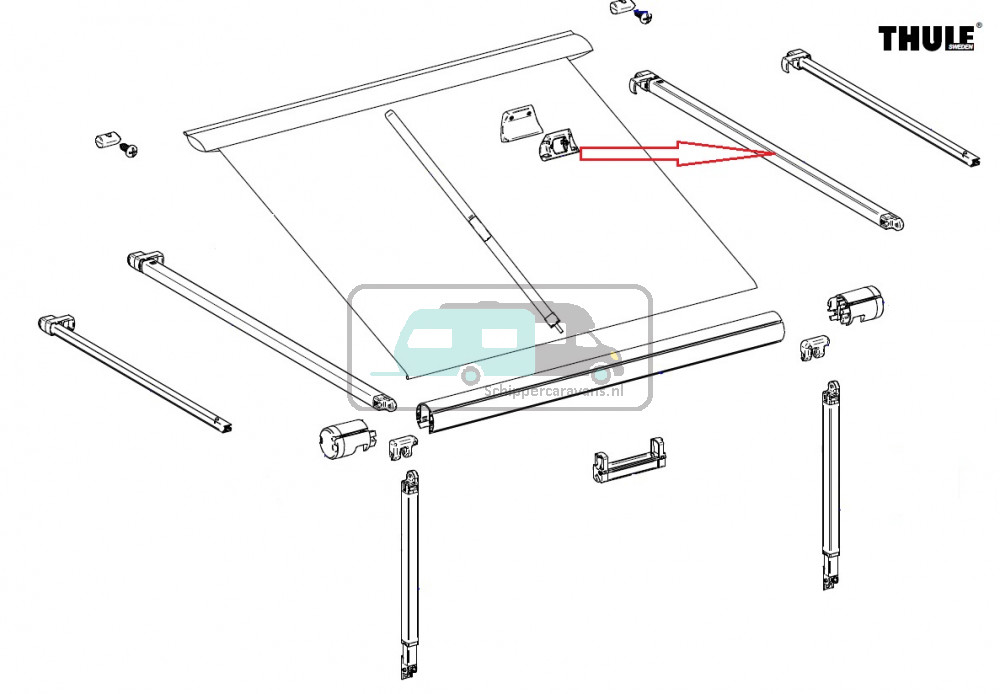 Thule Rafter Arm Assy RH 1200 2.30