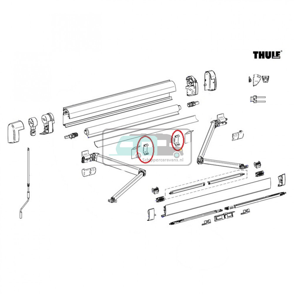 Thule Positieblokje Knikarm 5003/5200/8000 2st.