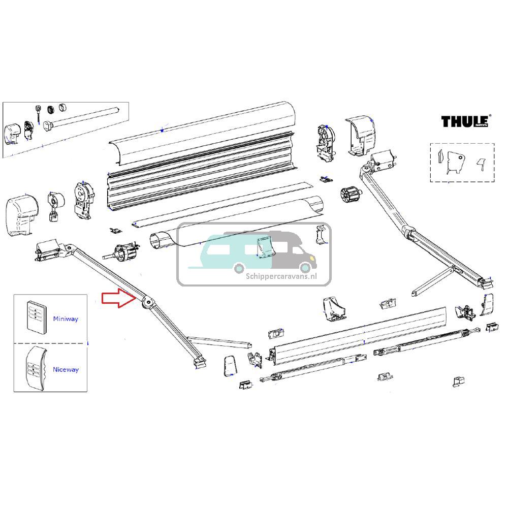 Thule 8000 Knikarm links 3.5m