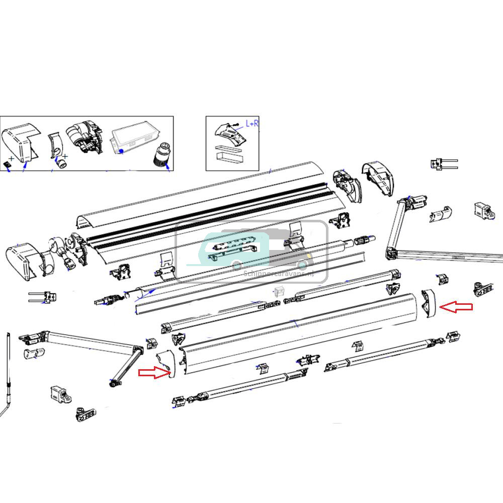 Thule 6300 Leadrail Eindkappenset wit