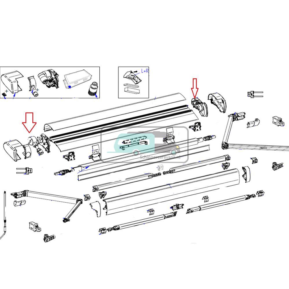 Thule 6300 Vaste Bak Binnen Eindkapset wit