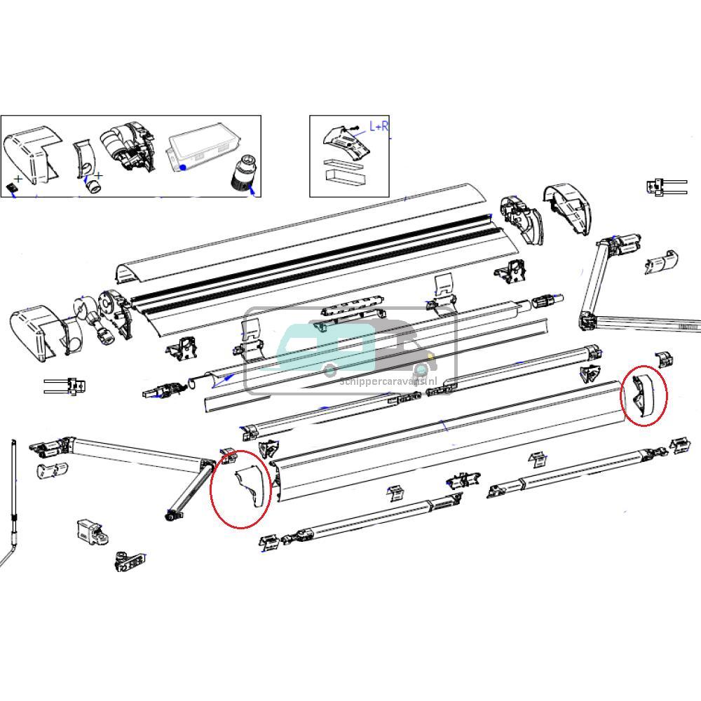 Thule 6300 Eindkap Lead Rail LH+RH Antraciet