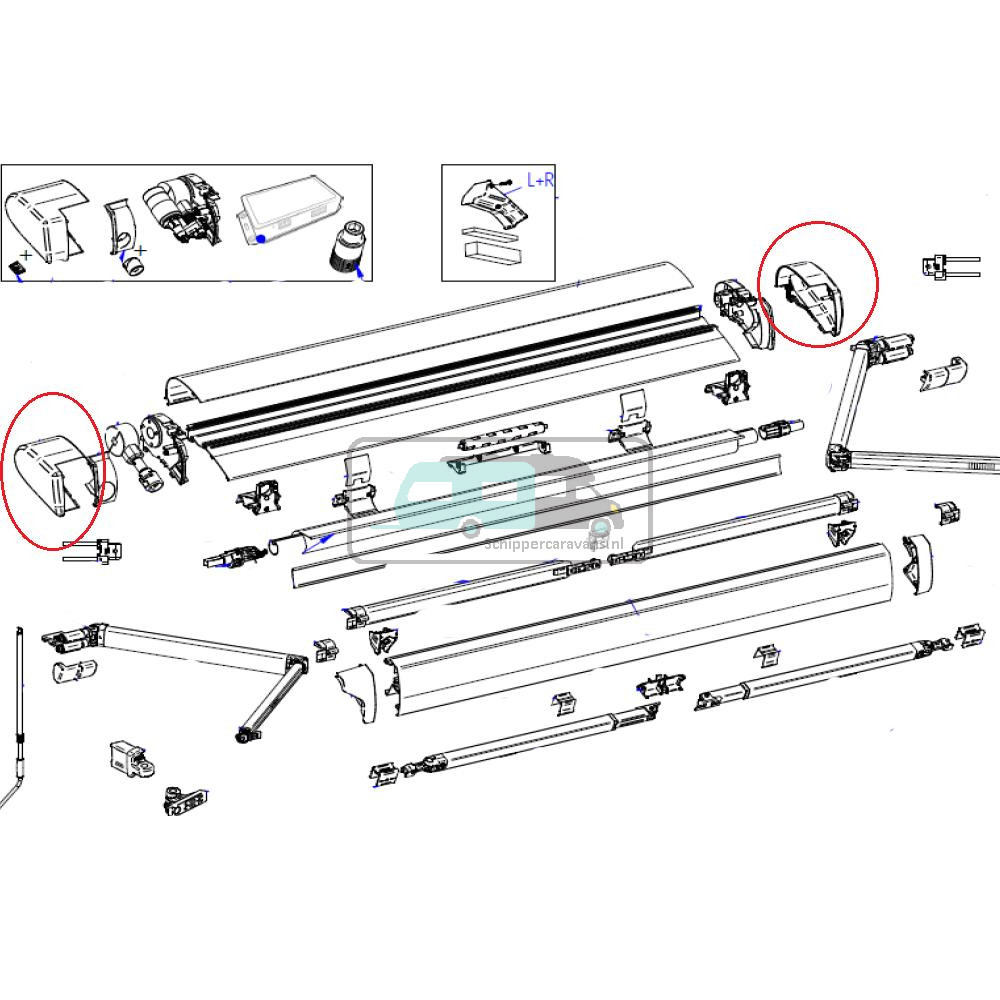 Thule 6300 Eindkap LH+RH Antraciet