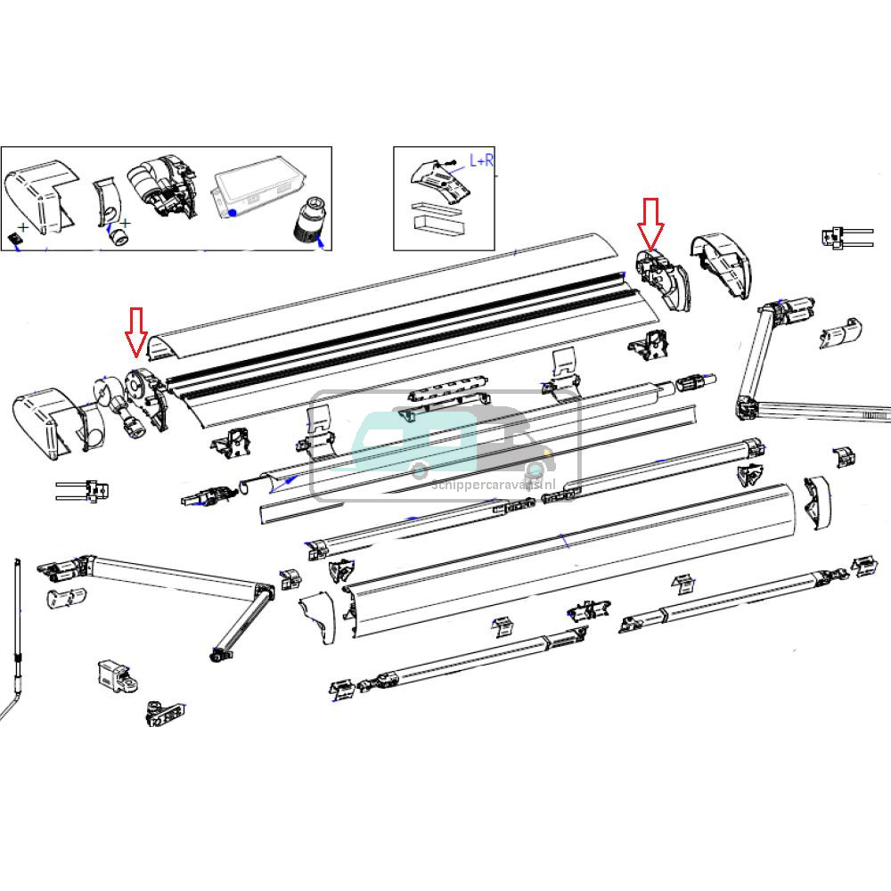 Thule 6300 Binnenkap LH+RH Geanodiseerd