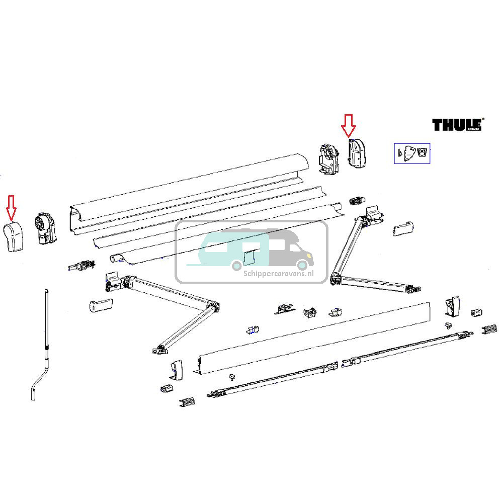 Thule Eindkap Mainhousing LH+RH 4900 Antraciet