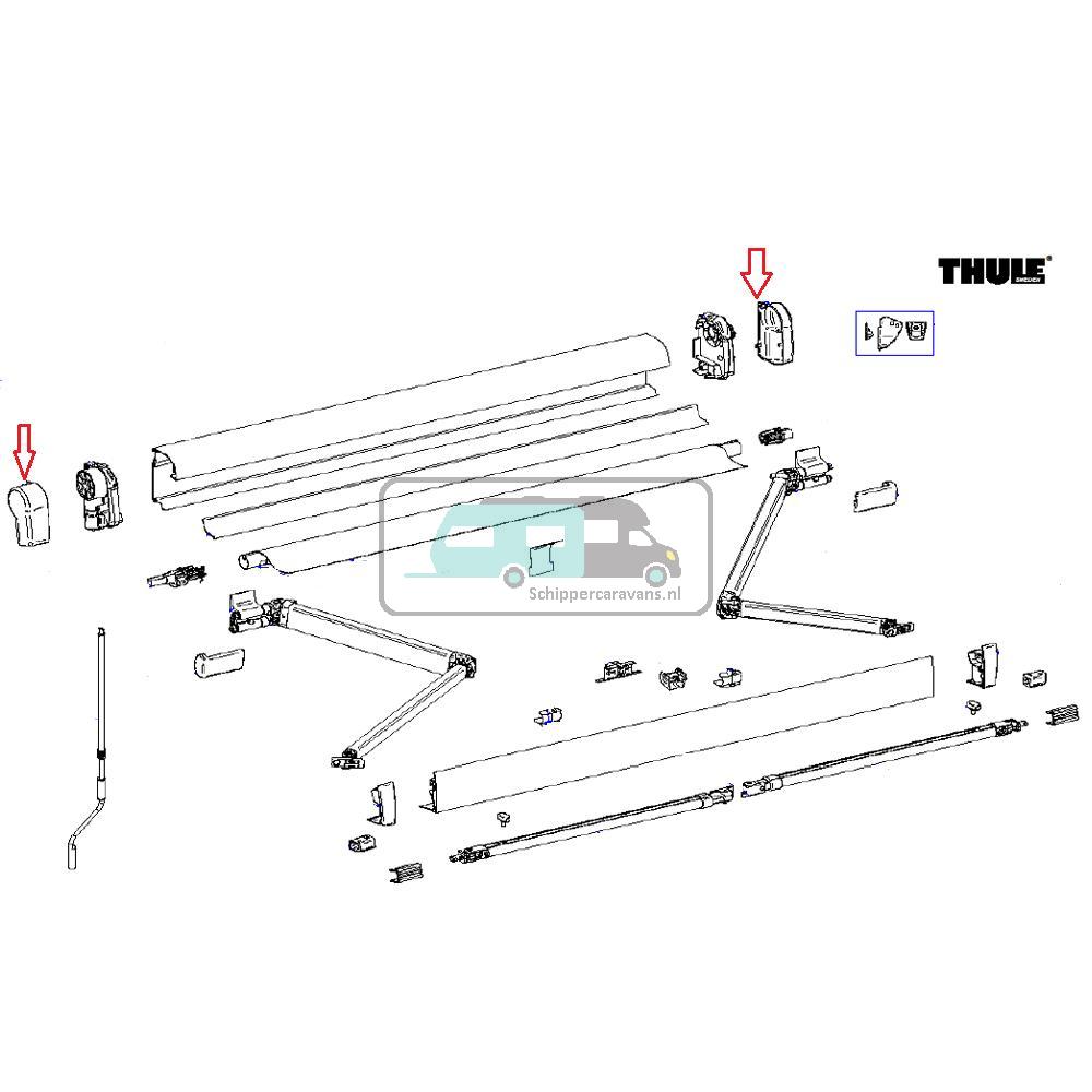 Thule Eindkap Mainhousing LH+RH 4900 Antraciet
