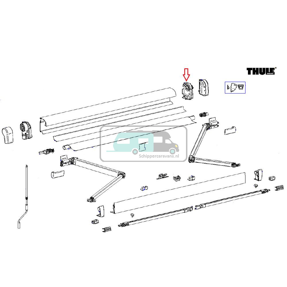 Thule 4900 Binnenkap rechts antra