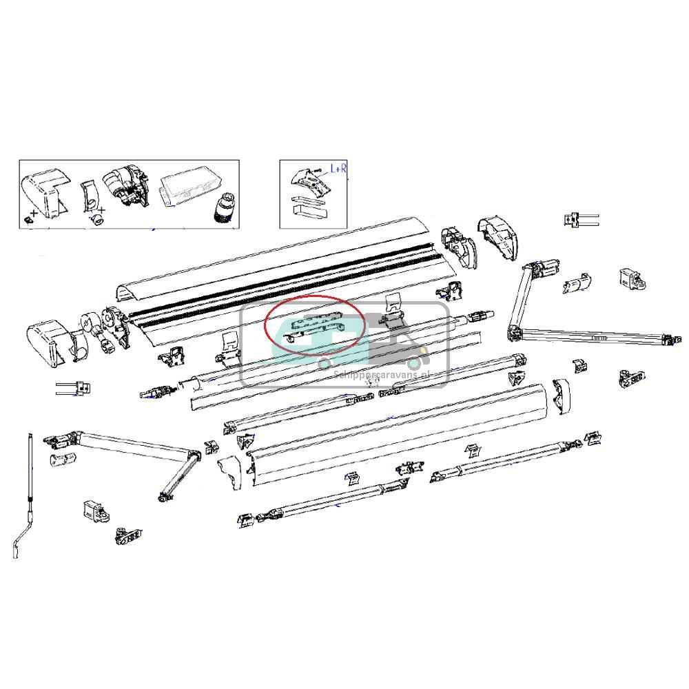 Thule 6300 Center Support Roller Tube 