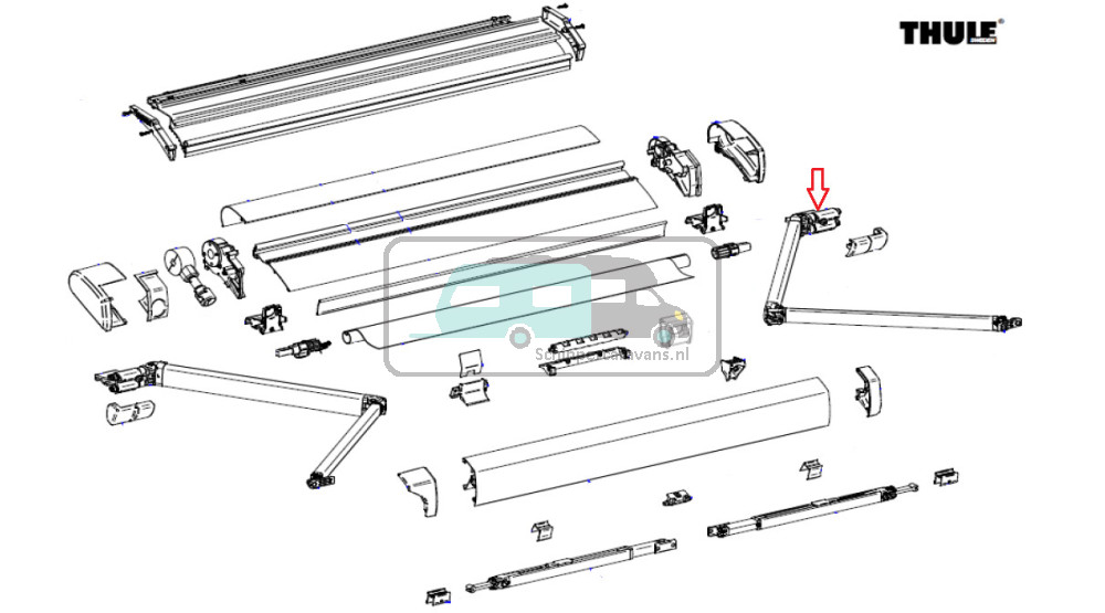 Thule Adapt Eriba Touring RH Spr Arm 6200 260/280