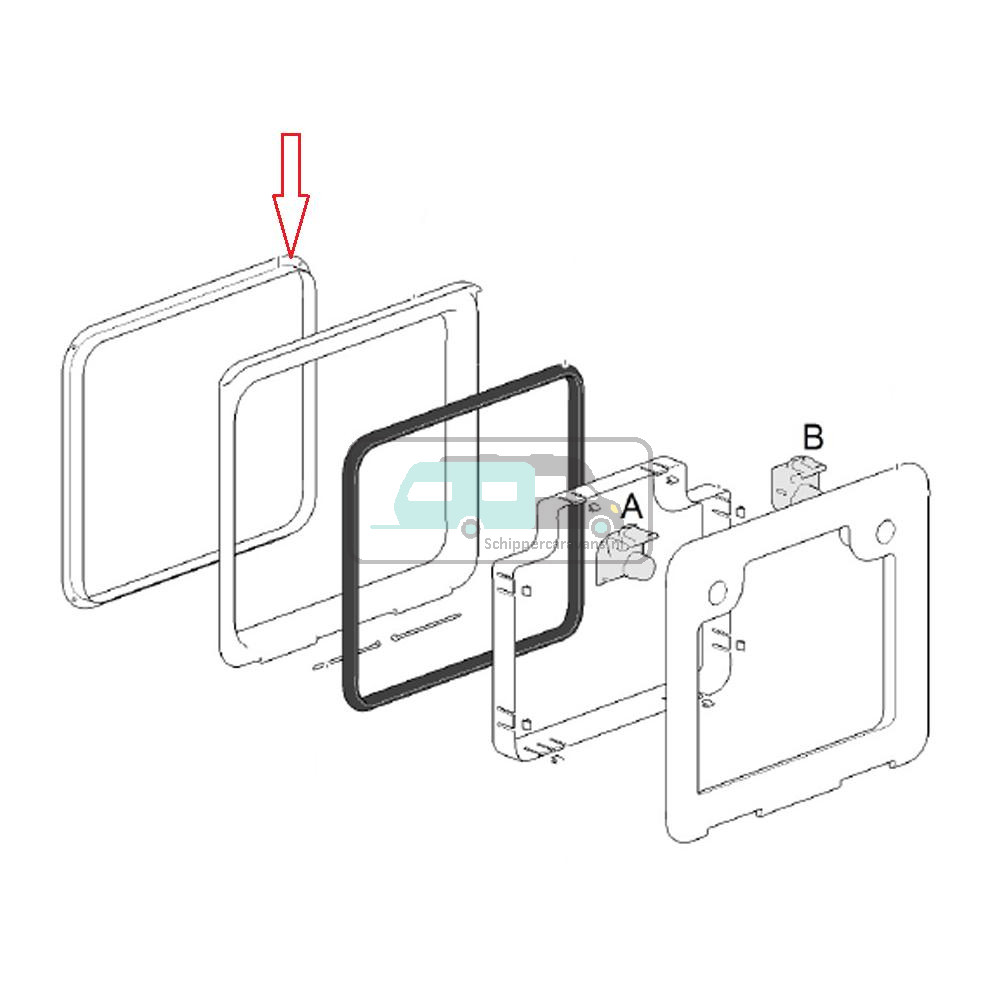 Thetford Serviceluik 3 Binnenkader (set a 5 st) Wit-80