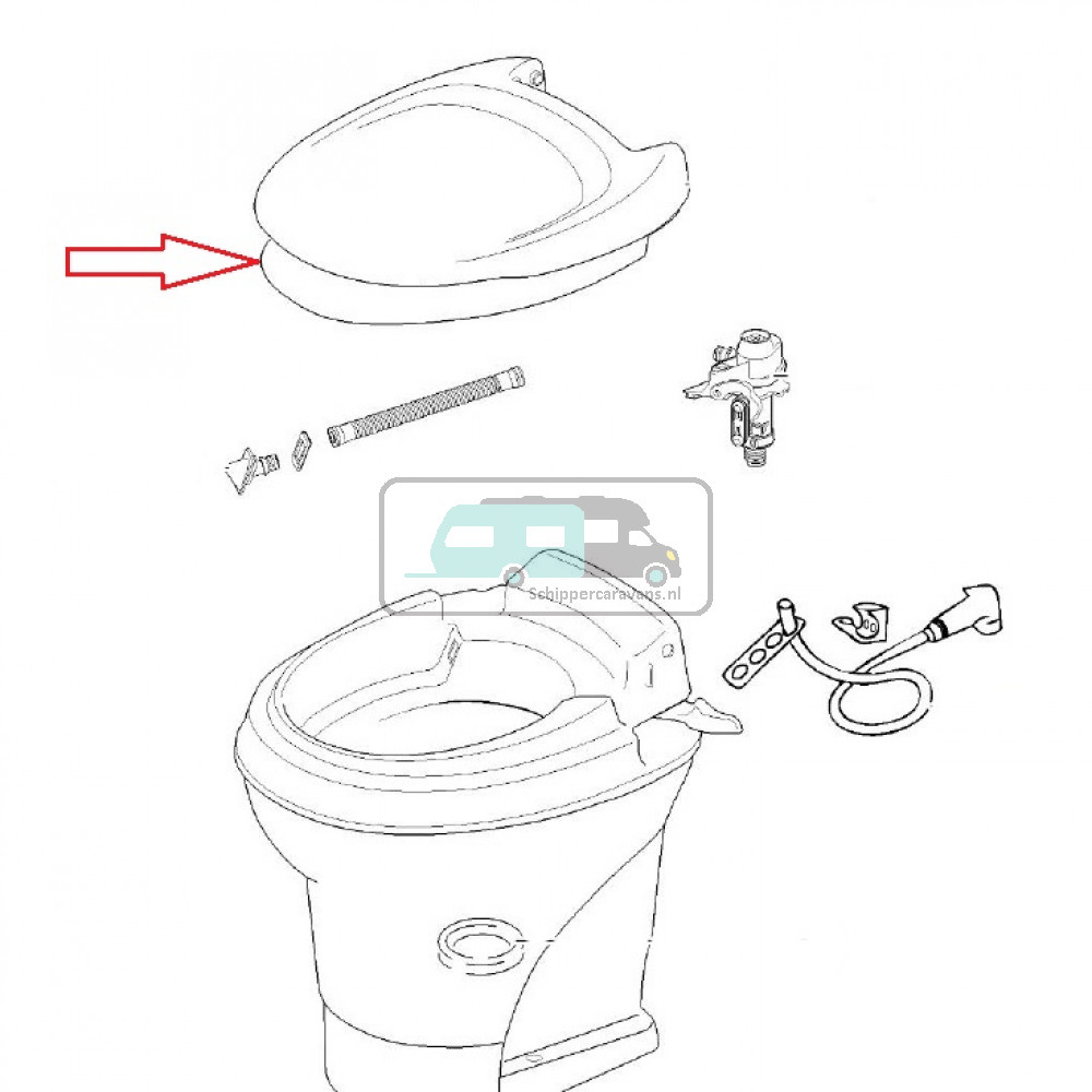 Thetford Aqua Magic V Bril en Deksel wit