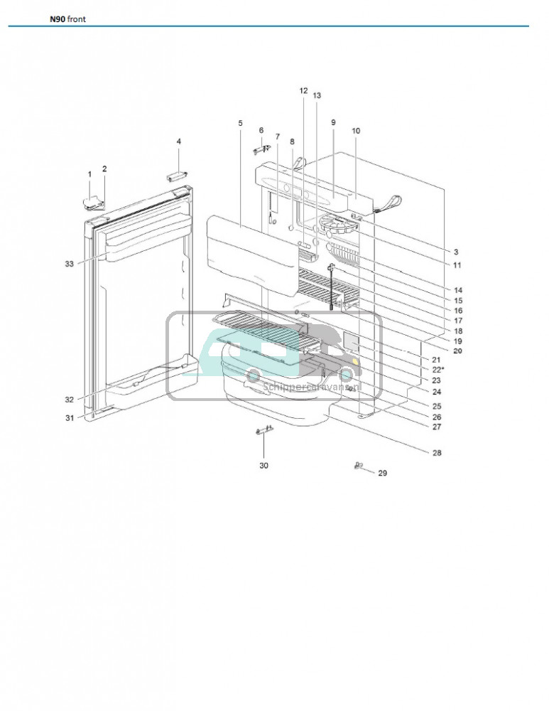 Magneetschakelaar A Thetford koelkast