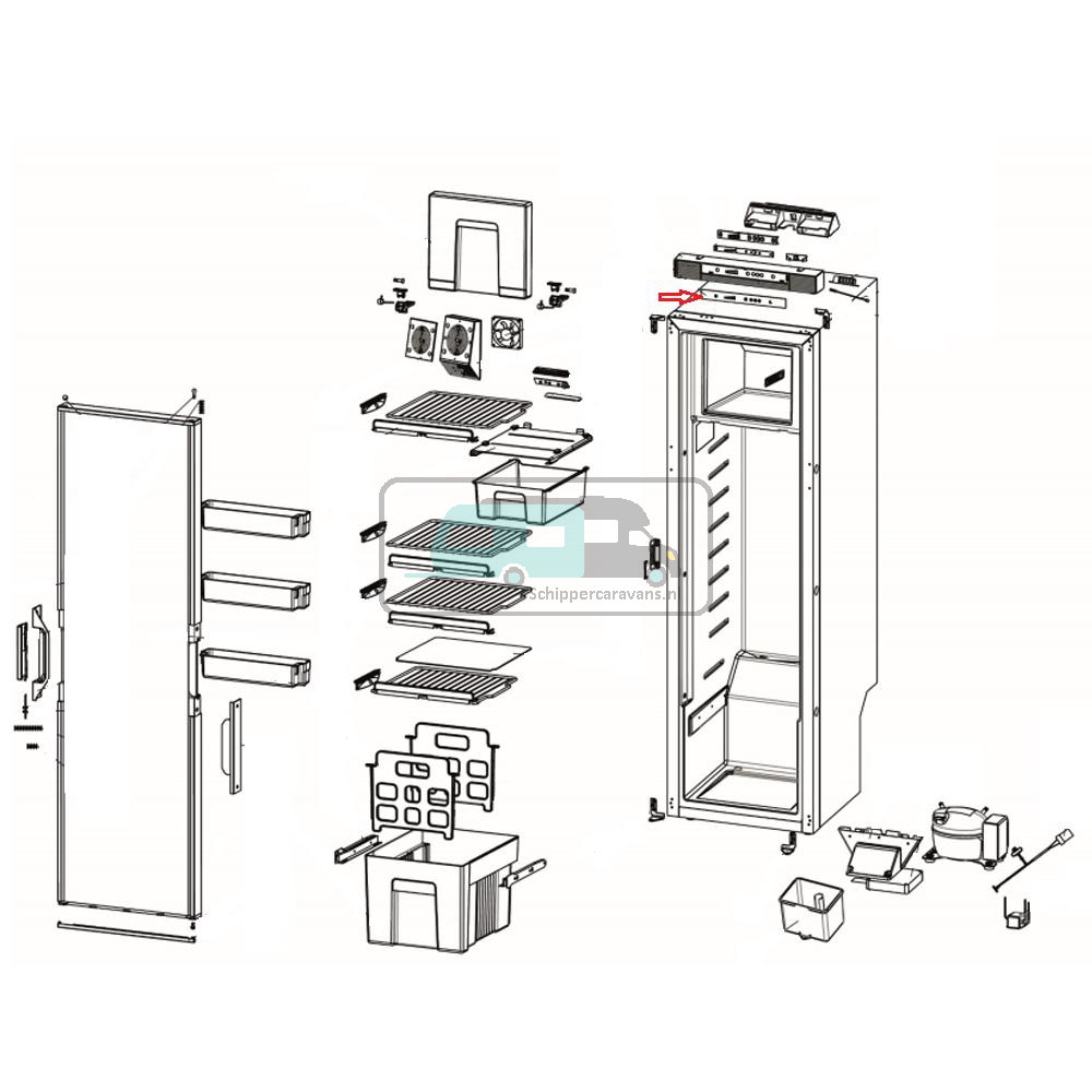 Thetford Bedieningssticker T21**