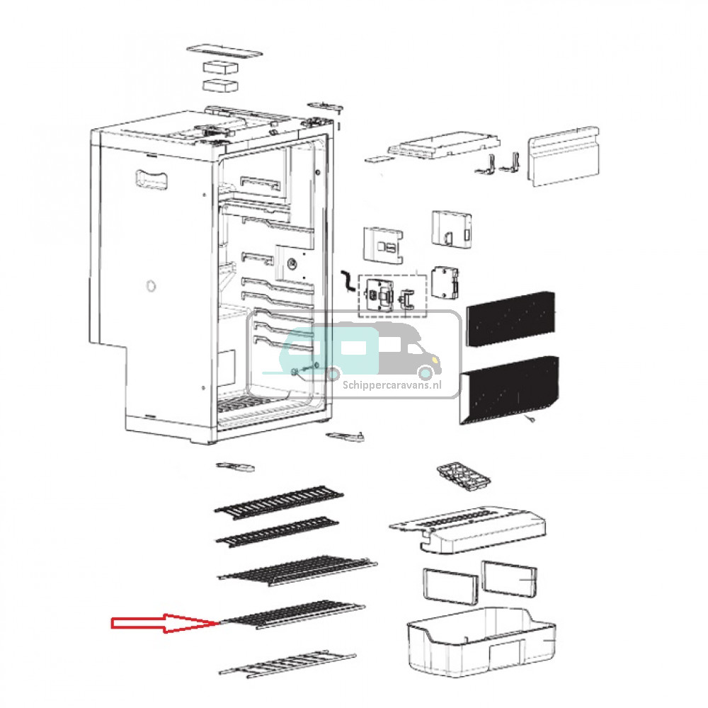 Dometic RMS8400 Rooster Bodem Verzinkt 426X25