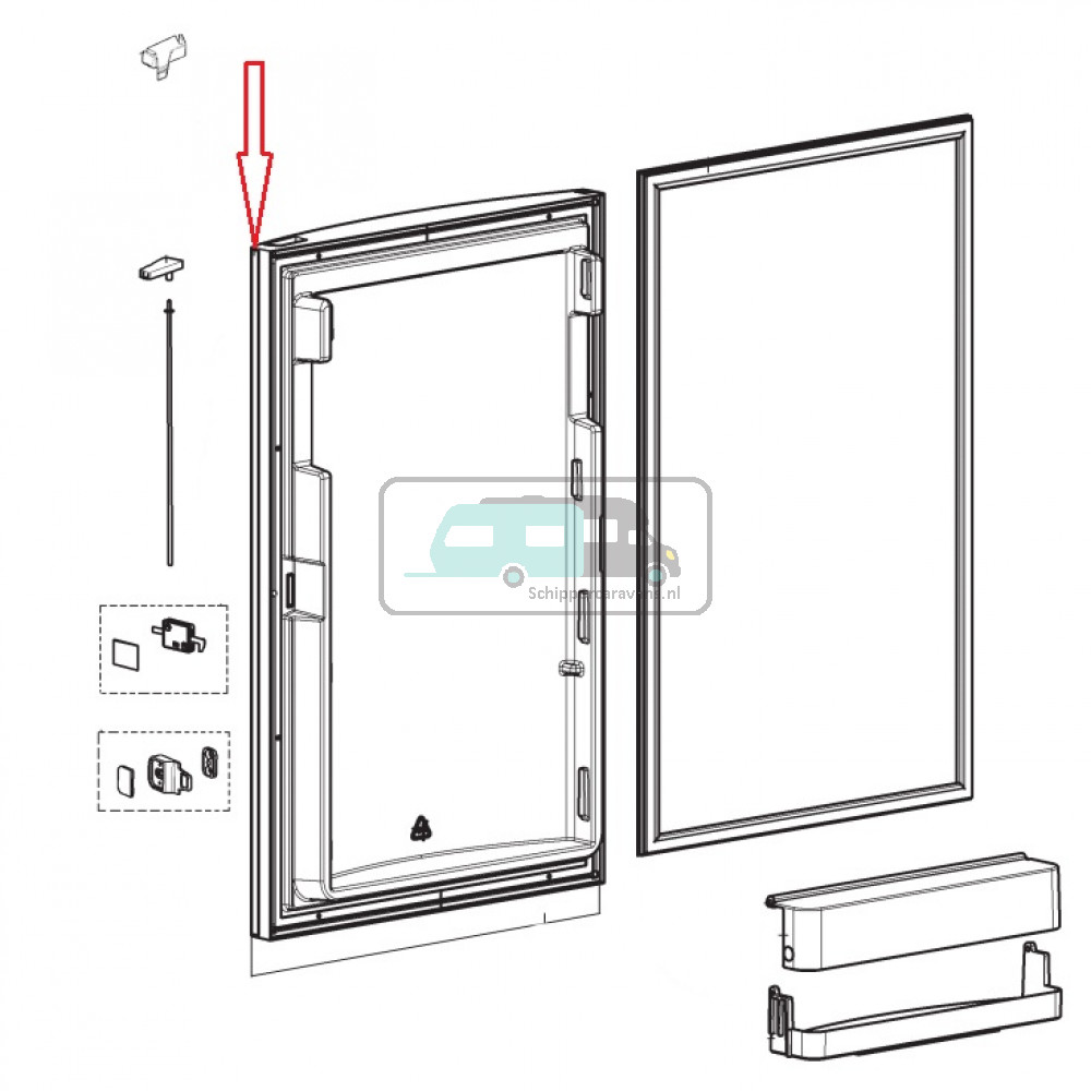 Dometic afdeklijst deur zwart 2413338027