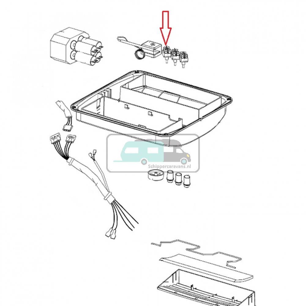 Dometic B1500 Schakelaar Ventilator Hoog/ Laag